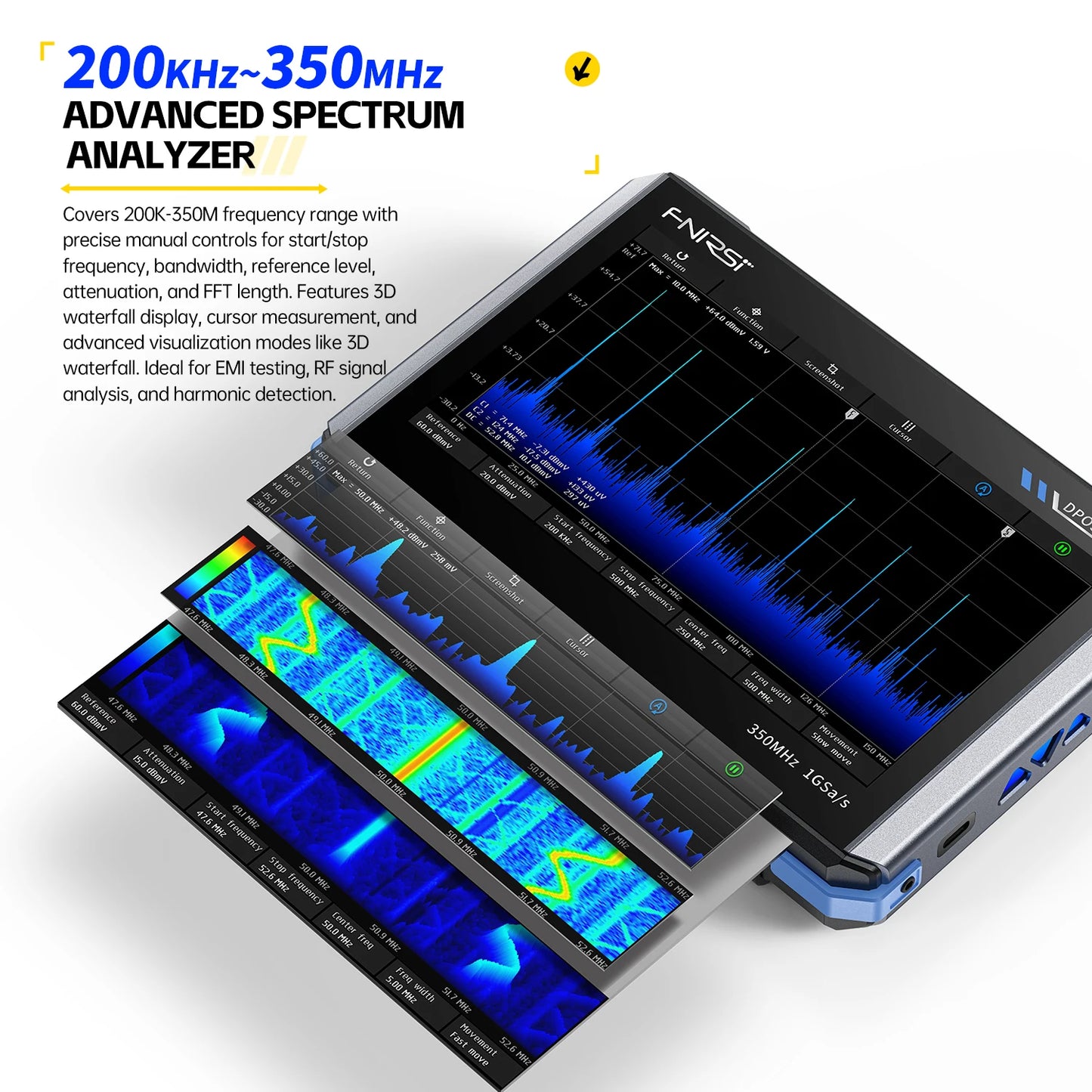 Tablet Oscilloscope with Spectrum Analyzer and Signal Generator