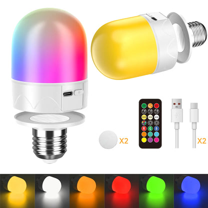 Rechargeable LED Bulb with Remote RGB for Indoor Decorative Lighting - Home Smart Direct