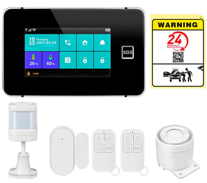 KERUI 4G/2G+WiFi Home Alarm with 4.3-inch Touch Screen Smart Life Products Home Burglar Alarm with Wireless Motion Sensor - Home Smart Direct