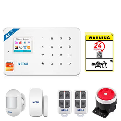 KERUI Security Alarm System Kit W184 4G WIFI GSM Alarm Wireless Home Tuya Smart APP Control Motion Sensor Burglar Support Alexa - Home Smart Direct