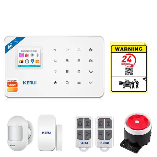 KERUI Security Alarm System Kit W184 4G WIFI GSM Alarm Wireless Home Tuya Smart APP Control Motion Sensor Burglar Support Alexa - Home Smart Direct