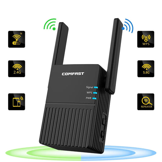 WiFi5 1200Mbps Repeater Dual Band Extender OLED Display Long Range