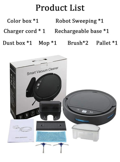 Robot Vacuum Cleaner with Remote Control and Auto Recharge
