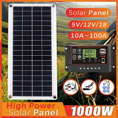 Solar Panel with Controller for Outdoor Power and Device Charging