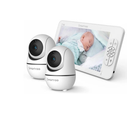 Split Screen Video Baby Monitor with Dual Cameras and Remote Control