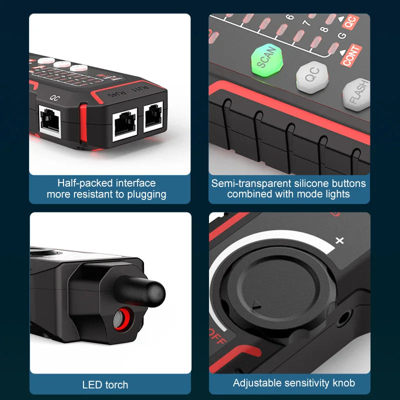 NOYAFA NF-802 Multi-function Cable Tester RJ11 RJ45 Cat5 Cat6 Tracker