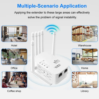1200Mbps Dual Band WiFi Repeater Wireless Signal Extender Network Amplifier