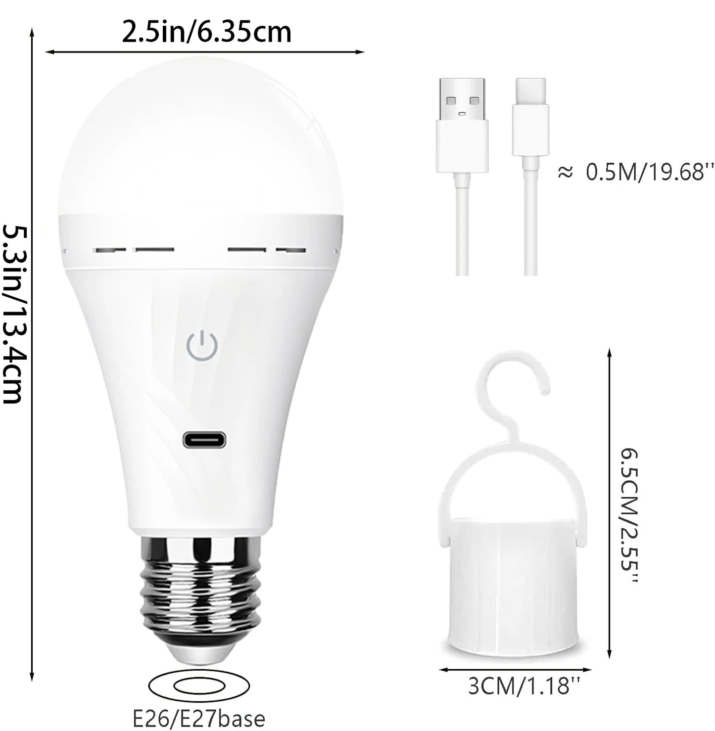 Cordless USB Rechargeable LED Bulb with Remote and Timer - Home Smart Direct