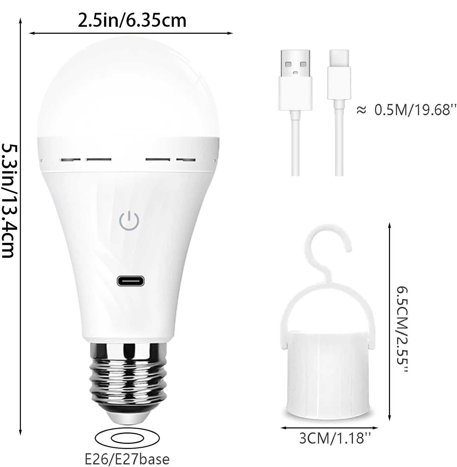 Cordless USB Rechargeable LED Bulb with Remote and Timer - Home Smart Direct