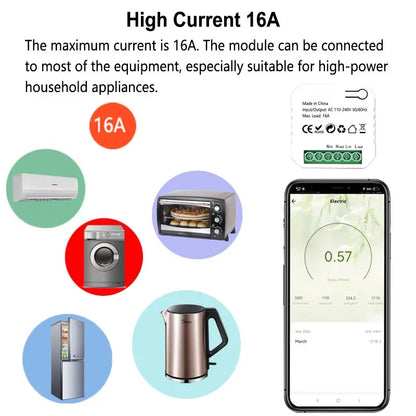 Smart Zigbee Socket Switch Module with Energy Monitor