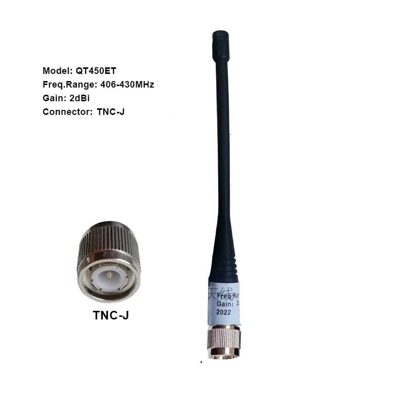 Portable UHF Flexible Whip Antenna with TNC Connector