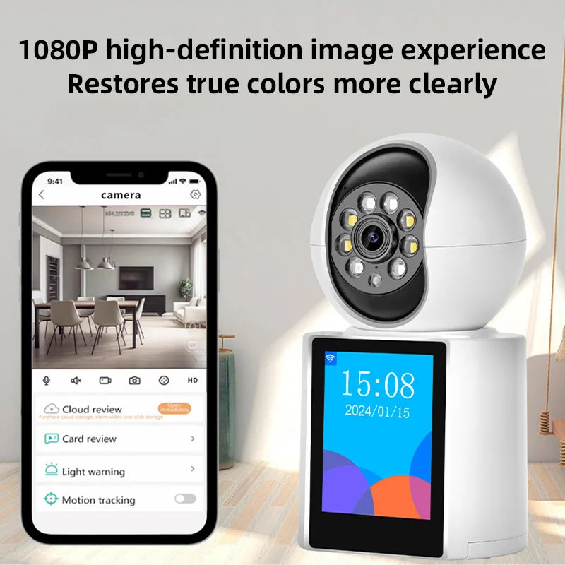 KERUI 1080P 2MP HD PTZ WIFI IP Camera With 2.8 Inch IPS Screen Video Calls Camera Home Security CCTV Surveillance Baby Monitor - Home Smart Direct