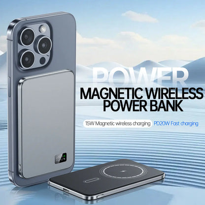 Ultra Thin Magnetic Wireless Power Bank Portable Charger