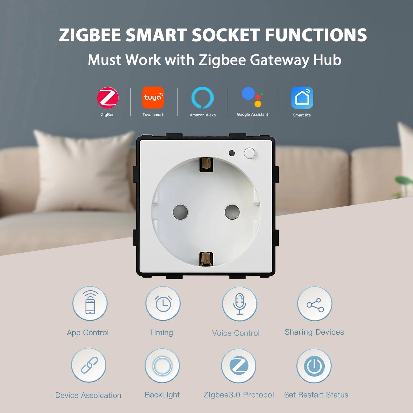 Zigbee Smart Plug with Power Monitoring and Wireless Control