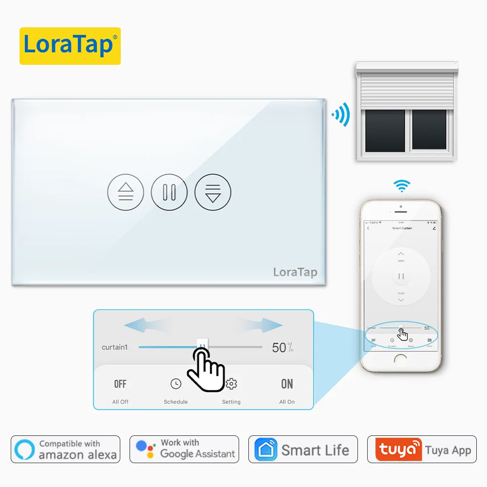 WiFi Curtain Switch for Motorized Roller Shutters