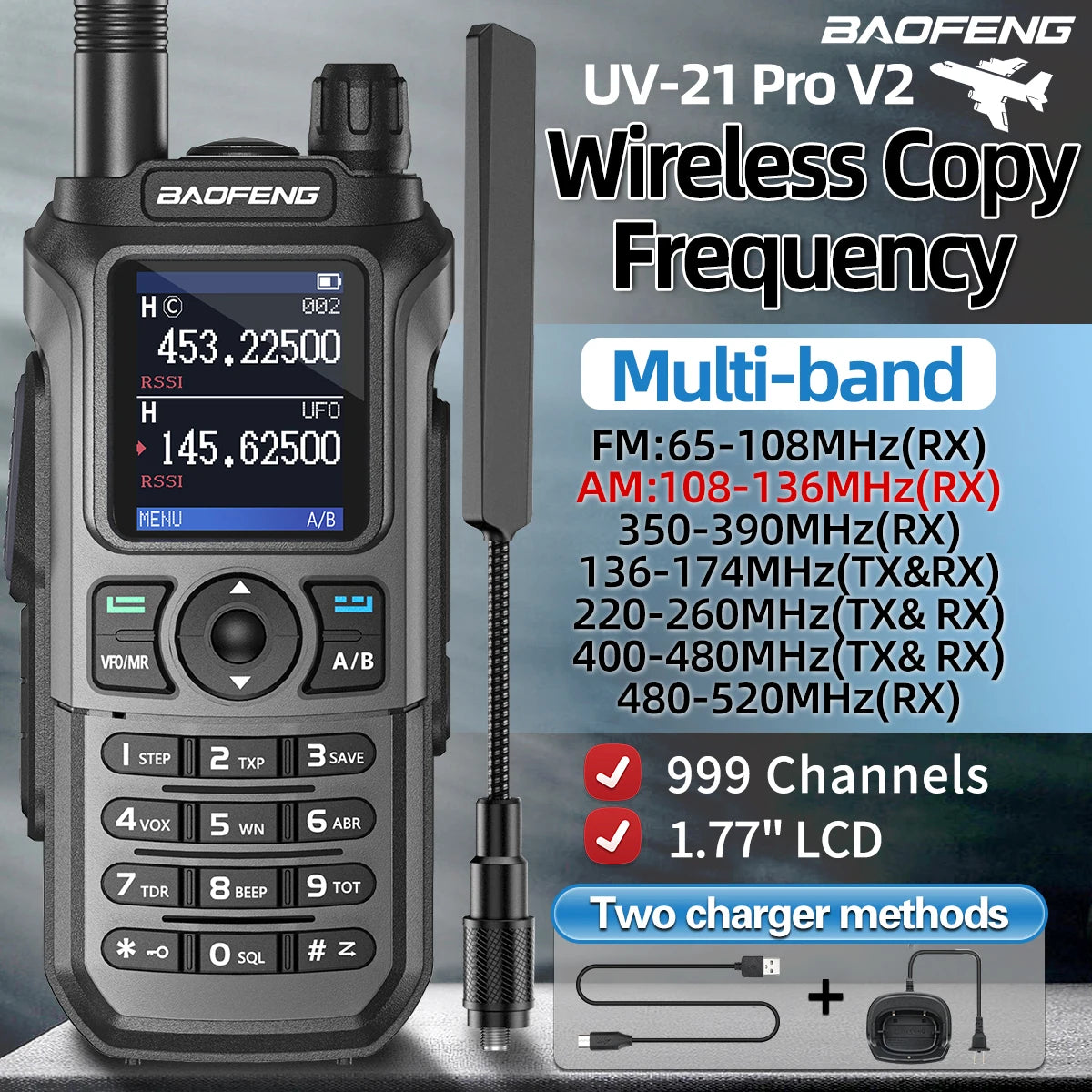 Long Range Waterproof Walkie Talkie with Multi Band Support