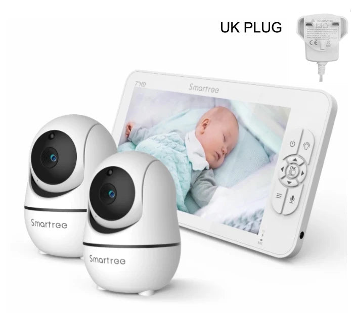 Split Screen Video Baby Monitor with Dual Cameras and Remote Control
