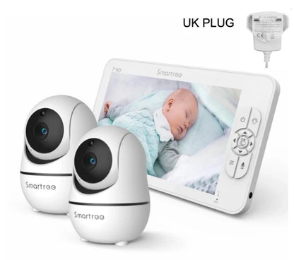 Split Screen Video Baby Monitor with Dual Cameras and Remote Control