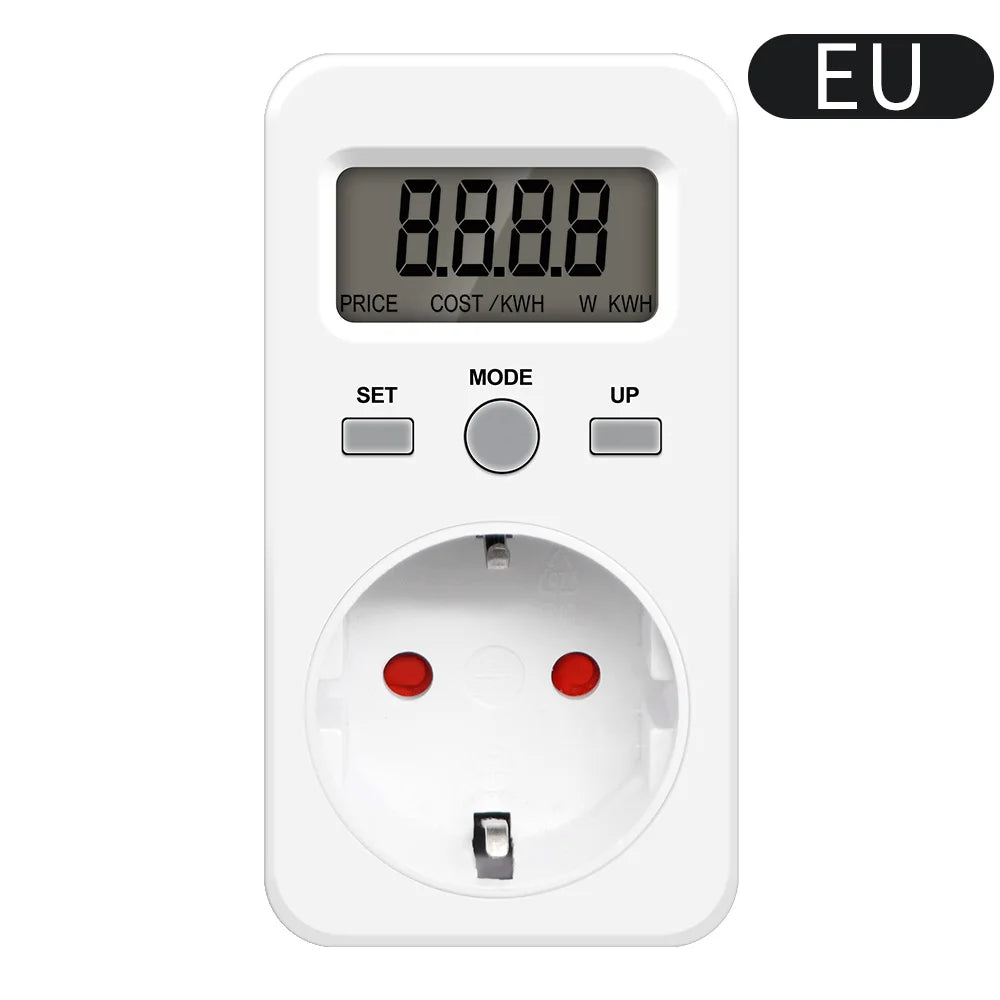 Digital Energy Meter Wattmeter Socket Voltage Power Consumption Monitor