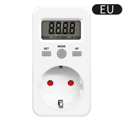 Digital Energy Meter Wattmeter Socket Voltage Power Consumption Monitor