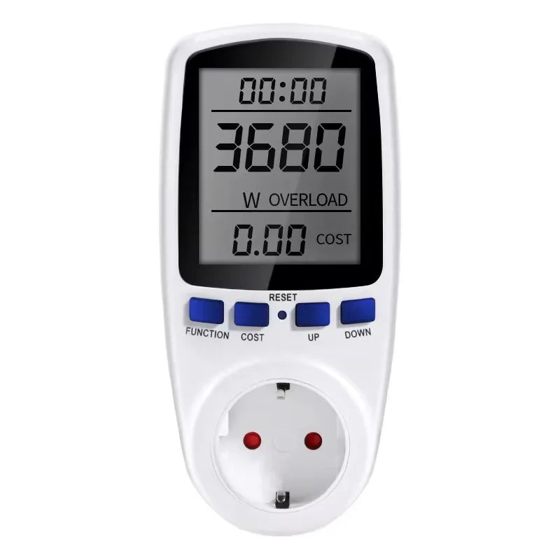 AC Wattmeter Socket Power Meter LCD Energy Measuring Outlet EU Plug