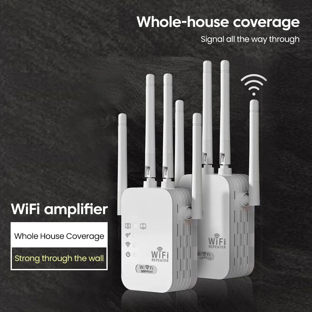 Dual Band 2.4G WiFi Repeater Wireless Signal Booster Extender with WPS