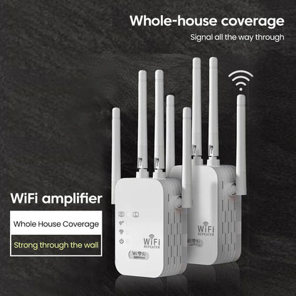 Dual Band 2.4G WiFi Repeater Wireless Signal Booster Extender with WPS