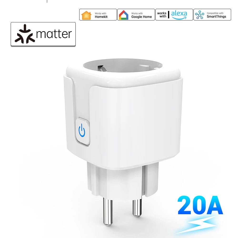 Matter WiFi Smart Socket with App and Voice Control