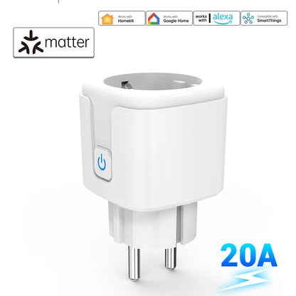Matter WiFi Smart Socket with App and Voice Control