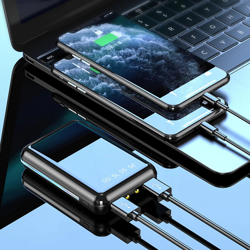 Mini Portable Power Bank with LED Display External Battery