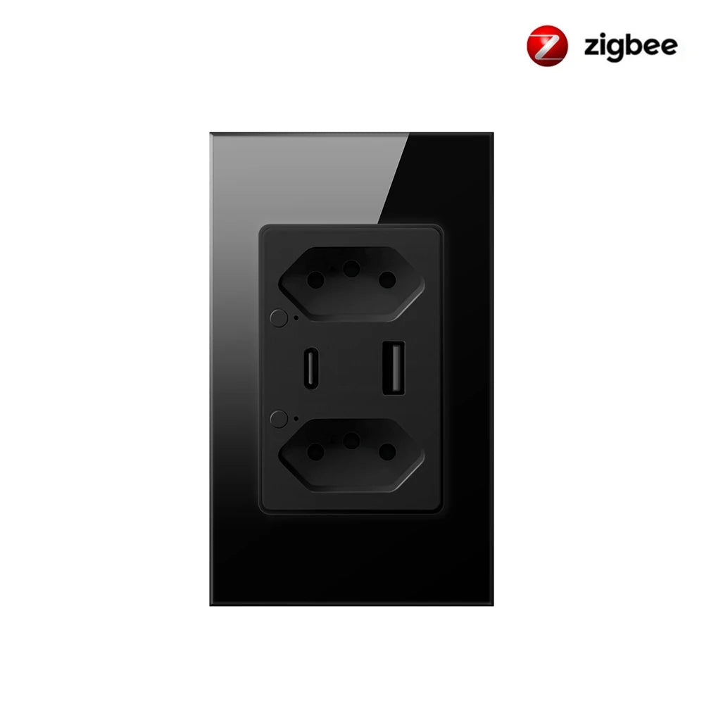 Smart Wall Socket with USB Fast Charging and Voice Control