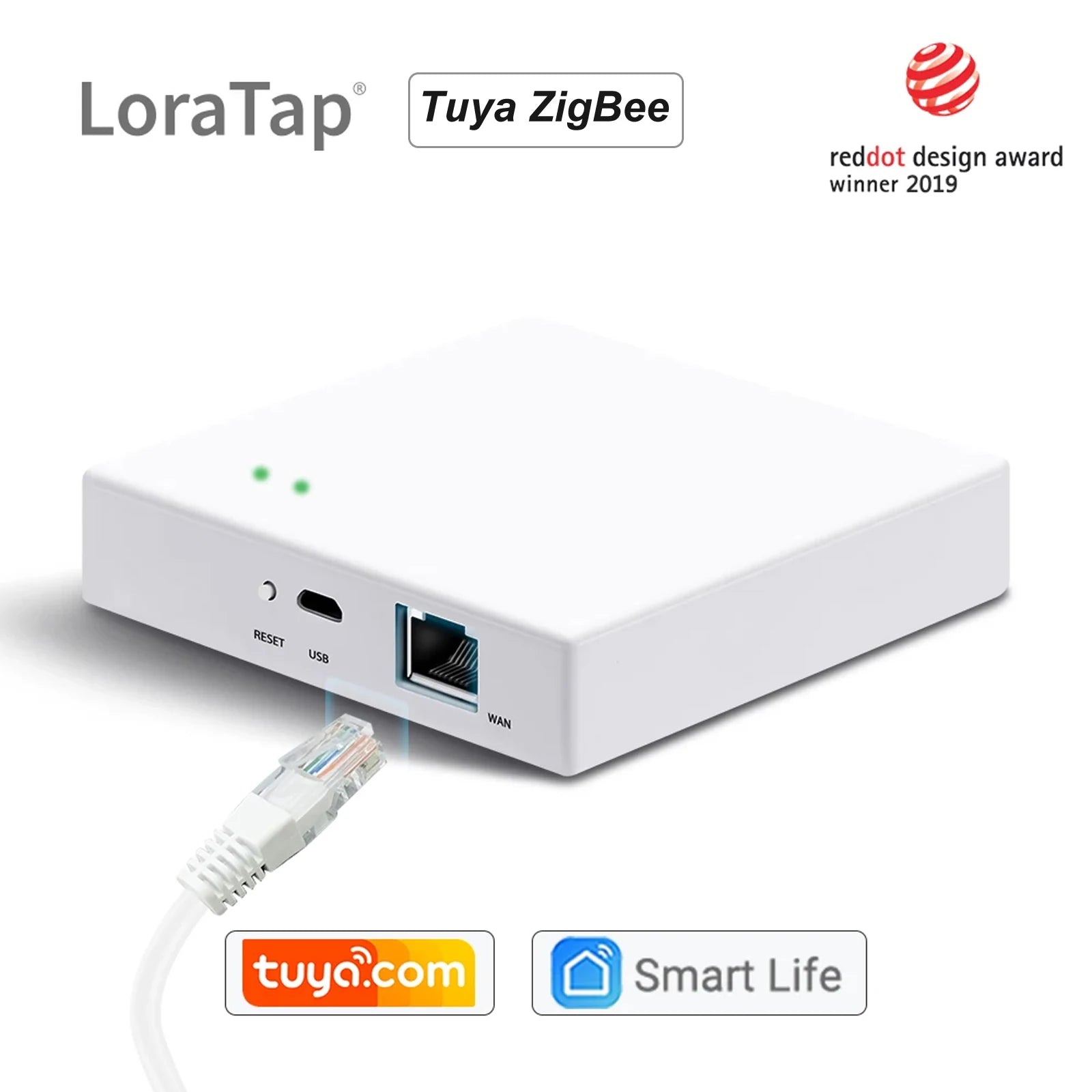 LoraTap Smart Home Tuya ZigBee Gateway Hub Bridge with Network Interface Smart Life App Remote Control Devices up to 256 Mesh - Home Smart Direct