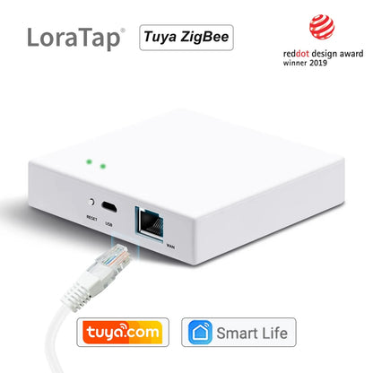 LoraTap Smart Home Tuya ZigBee Gateway Hub Bridge with Network Interface Smart Life App Remote Control Devices up to 256 Mesh - Home Smart Direct