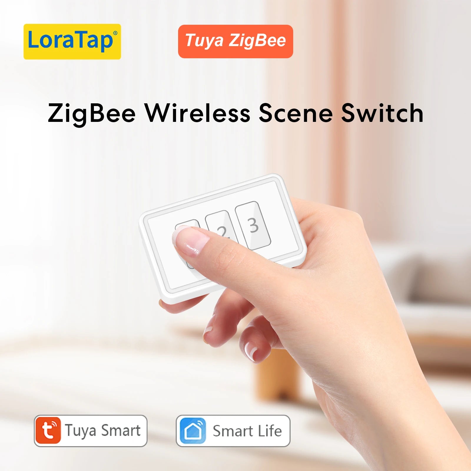 LoraTap ZigBee US Scene Switch Works with Tuya/Smart Life Alexa/Google Home Wireless Remote for Smart Home Automation - Home Smart Direct