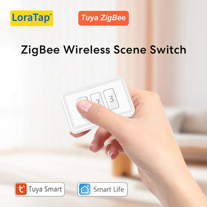 LoraTap ZigBee US Scene Switch Works with Tuya/Smart Life Alexa/Google Home Wireless Remote for Smart Home Automation - Home Smart Direct