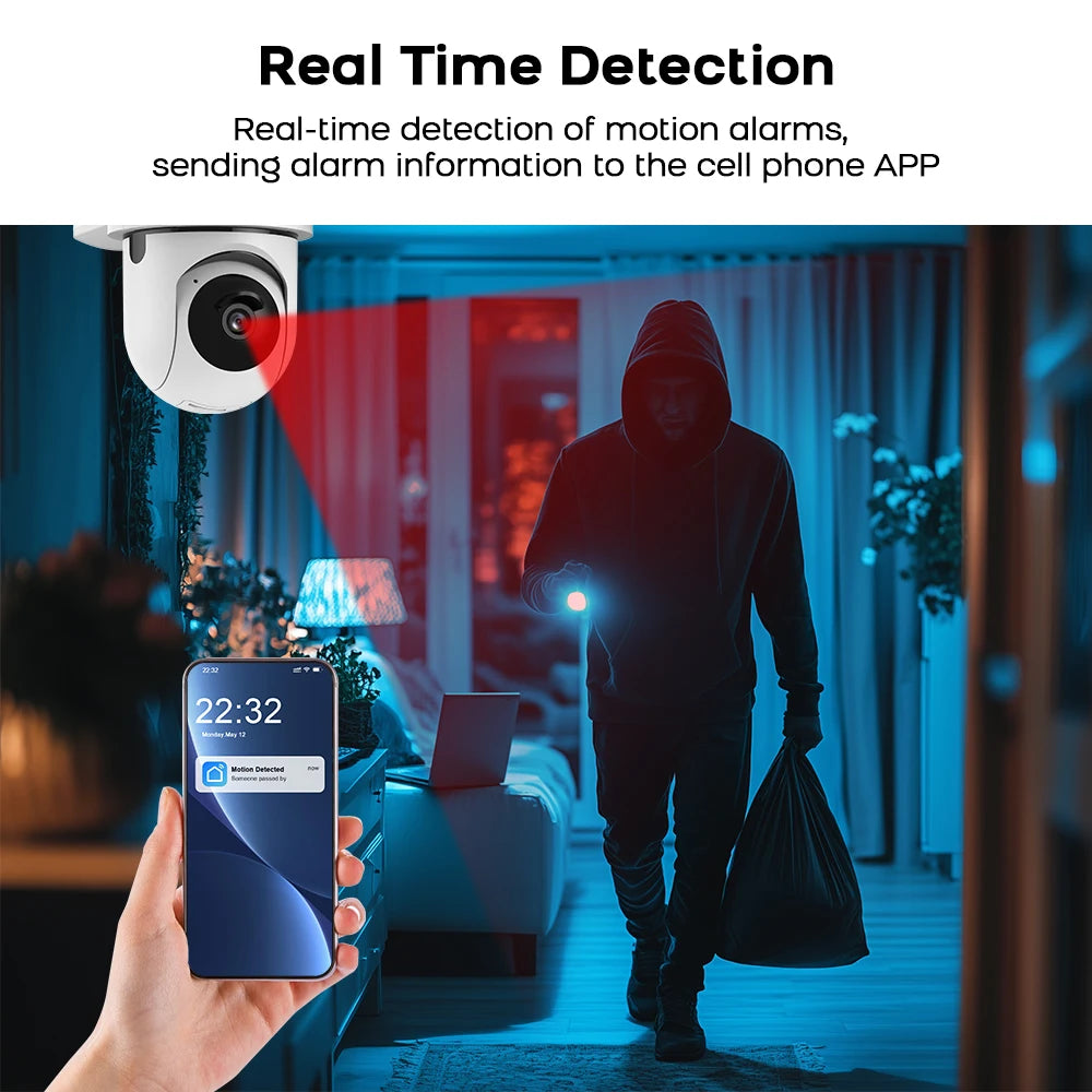 PGST 3MP HD Tuya WiFi PTZ Security Camera Garden Light Bulb Surveillance Camera CCTV 2-Way Audio Night Vision Humanoid Tracking - Home Smart Direct