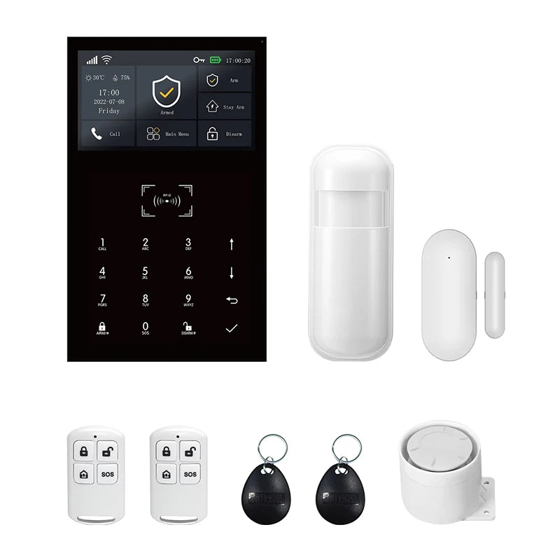 PGST WiFi 2G GSM Home Alarm System Tuya Security Protection Alarm Security System Kit Smart Life Automation Motion Door Sensor - Home Smart Direct