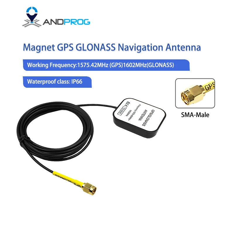 Magnetic Active GPS GLONASS Antenna with SMA or Fakra Connector