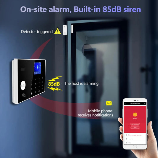 KERUI Tuya Smart Home Alarm System WiFi+4G with Touch Screen for Home Security Alarm /Home/Office/Garage Burglar PIR Sensor G34 - Home Smart Direct