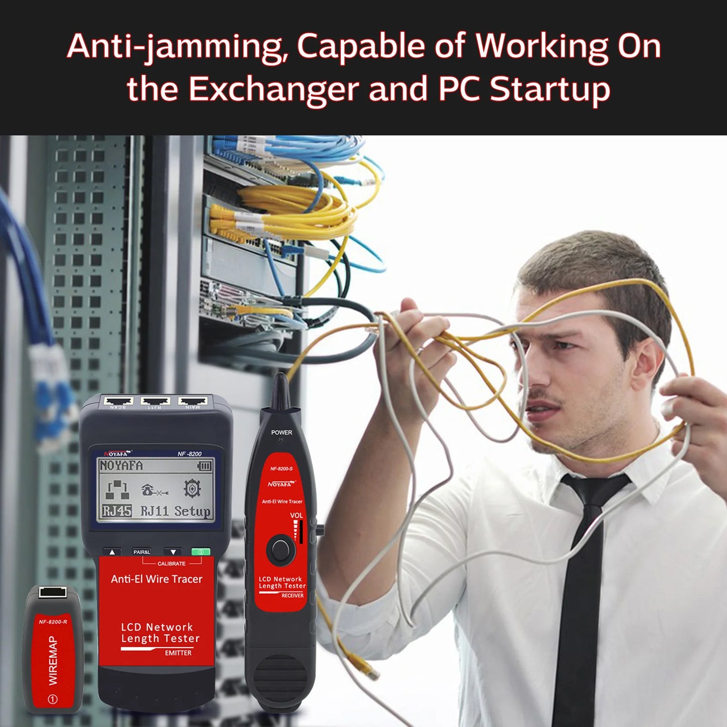 LCD Network Cable Tester with Continuity Check and Wire Locator