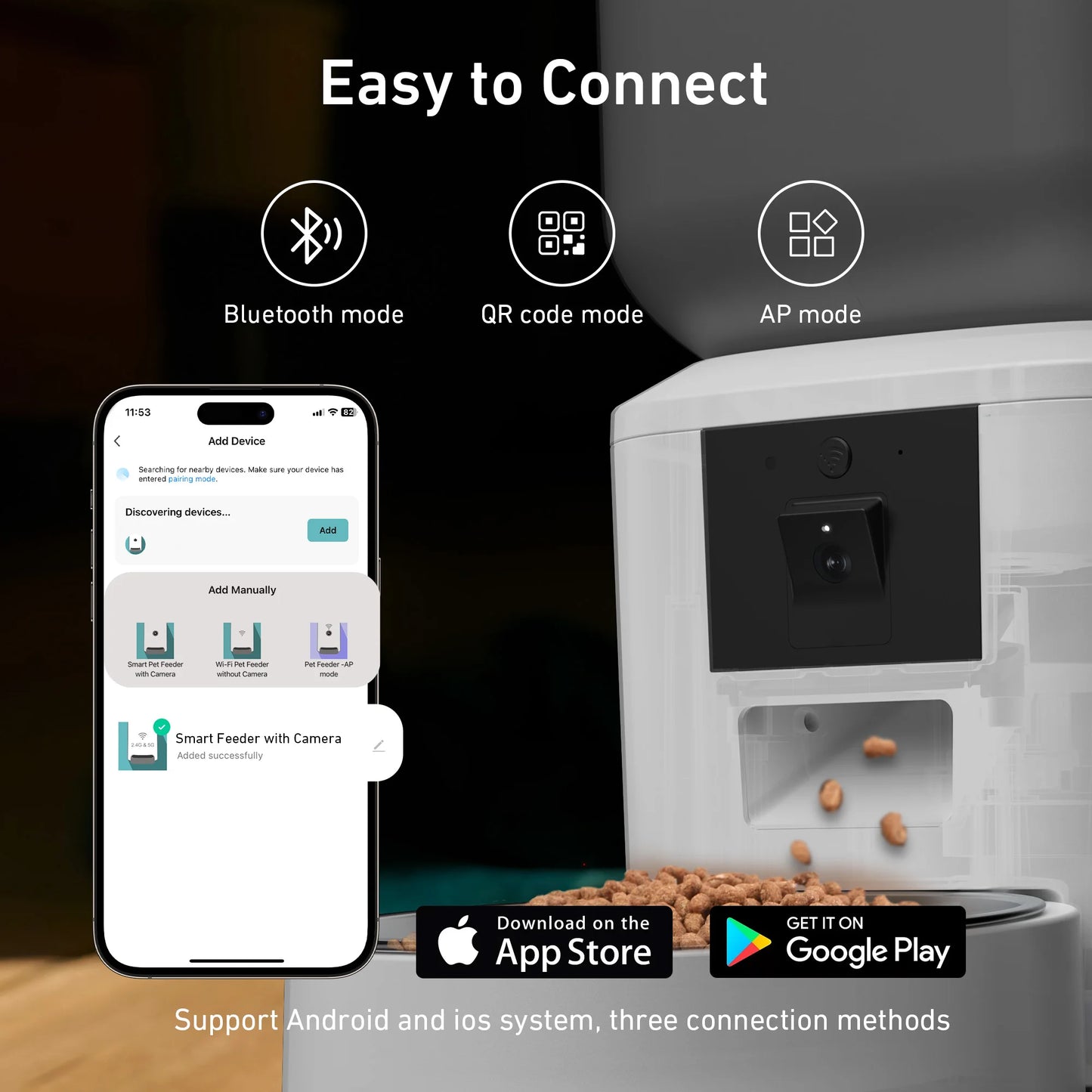Automatic Cat Feeder with Camera and WiFi App Control