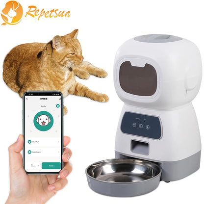 Automatic Pet Feeder with Voice Recorder and Large Capacity