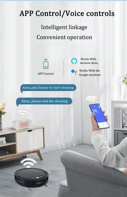 Robot Vacuum Cleaner with Remote Control and Auto Recharge