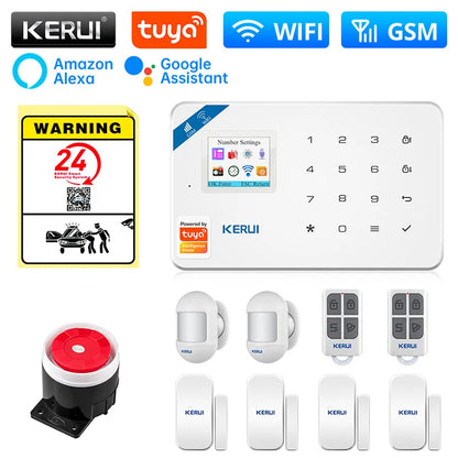 Ship For ES/MX/RU KERUI Alarm System W181 WIFI GSM Alarm Home Kit Tuya Smart APP Motion Sensor Detector Door Sensor Sounder - Home Smart Direct