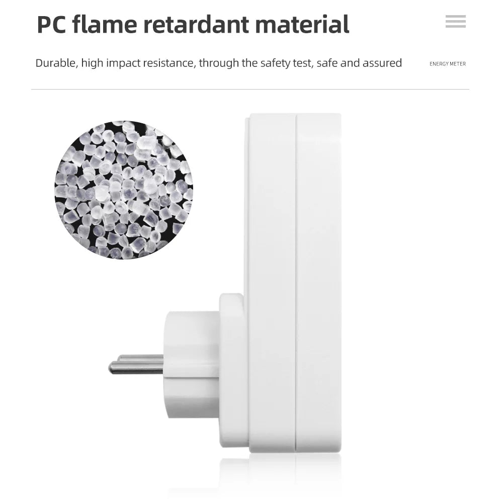 Digital Energy Meter Wattmeter Socket Voltage Power Consumption Monitor