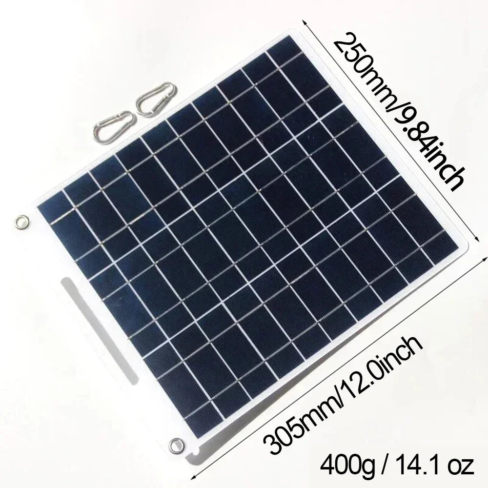 Portable Solar Charger with Dual USB and Waterproof Design
