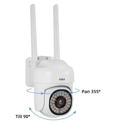 KERUI 5MP Auto-tracking PTZ IP Camera WiFi for Outdoor Ai Detection Alert CCTV Camera Color IR Light Audio Video Surveillance - Home Smart Direct