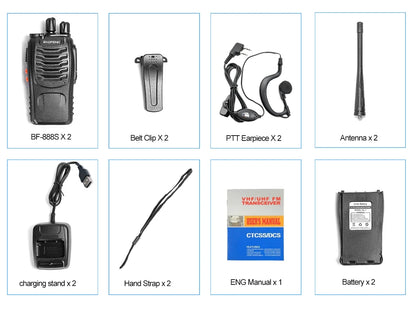 Long Range Walkie Talkie Set with Headsets for Outdoor Travel