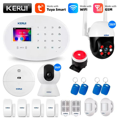 KERUI Tuya WIFI GSM Alarm System Smart Home Security Buglar RFID APP Wireless Motion Sensor Detector IP Camera Sistema de alarma - Home Smart Direct