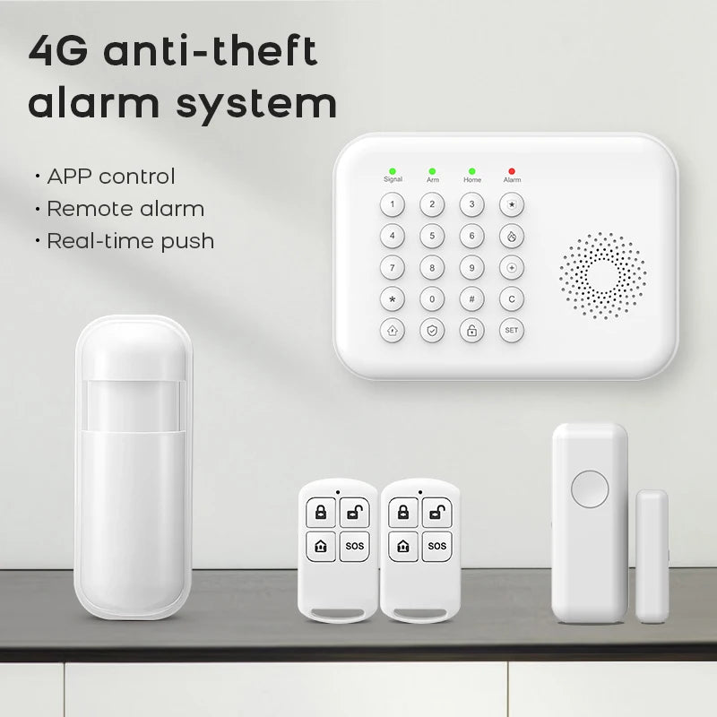 PGST WiFi 4G Security Protection Tuya Smart Life Home Automation Door Magnetic Motion Sensor Alarm Security System Kit Set Alexa - Home Smart Direct